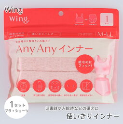 ＼災害時や入院時などの備えに／【Wing】AnyAnyインナー　使いきりインナー【ブラジャー・ショーツ1枚セット】【C1-4】