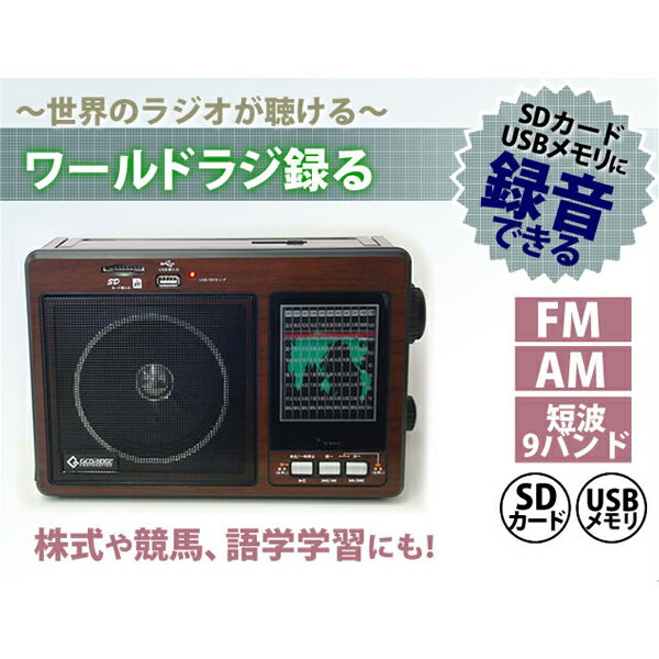 グローリッジ 世界のラジオを録音できる ワールドラジ録る RR-001 (sb)【送料無料…...:komamono-honpo:10103531