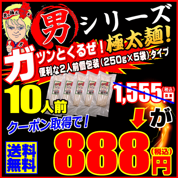 寒中仰天企画【100時間】ガツンとくる男！極太麺10人前セッ...