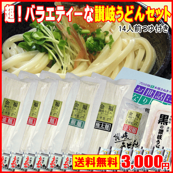 【送料無料】超！バラエティー讃岐うどん（14人前）お中元 お...