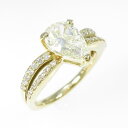 【リメイク】K18YG ダイヤモンドリング 1.647ct・L・SI2・ペアシェイプ【中古】