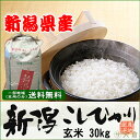 《精米無料》新潟県産コシヒカリ(平成30年産)玄米30kg【送料無料(本州のみ)】佐川
