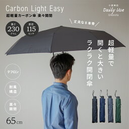 <strong>折りたたみ傘</strong> メンズ 小宮商店 DailyUseUmbrella 海外製 ブランド 専門店 雨傘「超軽量カーボン傘 ラクラク開閉」軽い <strong>65cm</strong> 8本骨 丈夫 コンパクト ギフト