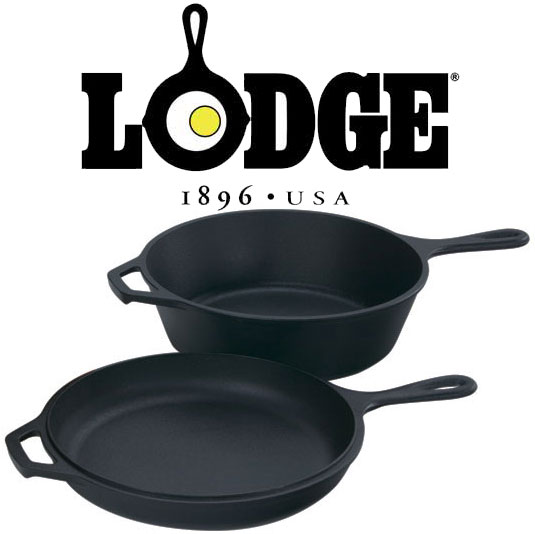 [キャッシュレス5%還元対象]ロッジ ダッチオーブン本体 LDG19240020 ロジックコンボクッカー ニューコンボクッカーシーズニング済 深型スキレット IH対応ダッジオーブン LCC3の画像