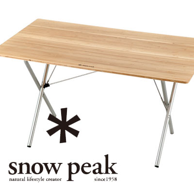 [エントリーで最大P4倍!〜5/28火9:59まで]スノーピーク ワンアクションテーブルロング竹 LV-015T Single Action Table Long Bamboo
