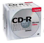 イメーション（IMATION） データ用追記型 CD-R 700MB(52倍速対応/シルバー)20枚パック 製品型番 ： CDR80BSBX20P