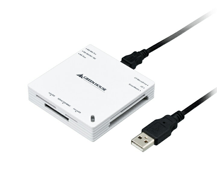 《メール便速達》限定出荷！ グリーンハウス UDMA対応USB2.0カードリーダ/ライタ(52メディア)製品型番：GH-CRHD52【送料無料(メール便で出荷)】