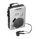 AM FM ラジオ カセットレコーダー 外部録音用マイク内蔵 ラジオ番組録音再生 オートリバース スピーカー搭載 モノラル 両耳イヤホン付属 AudioComm CAS-710Z