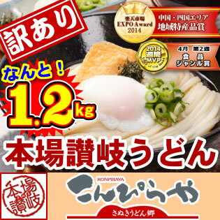 今だけ200g増量！【訳あり】半生讃岐うどん1000g＋200g規格外ですが味は本場さぬきうどん しかも【送料無料】どぉ〜んと合計1.2kg！！ポスト投函便での配送(代金引換-後払い不可・着日指定不