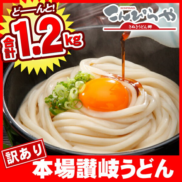 今だけ200g増量！【訳あり】半生讃岐うどん1000g＋200g規格外ですが味は本場さぬきうどん しかも【送料無料】どぉ〜んと合計1.2kg！！ポスト投函便での配送(代金引換-後払い不可・着日指定不