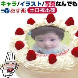 写真ケーキ（丸）　<strong>5号</strong> 生クリーム【冷凍 到着後は冷蔵庫で3〜4時間保管解凍】 誕生日ケ−キ 15cm【オリジナル 写真ケーキ <strong>誕生日ケーキ</strong> プリント イラスト 犬 バースデーケーキ 誕生日 ショートケーキ フォト ケーキ お祝い 結婚式 還暦 写真 1歳 男 女 子供 】