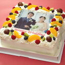 写真ケーキ（四角） 9号　生クリーム 27×27cm　 【誕生日ケーキ/バースデイケーキ/バースデーケーキ/記念日/結婚式/写真】