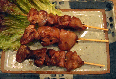 焼き上げ鶏レバー串5本パック(タレ味）国産の新鮮な鶏肉を備長炭で焼き上げました。