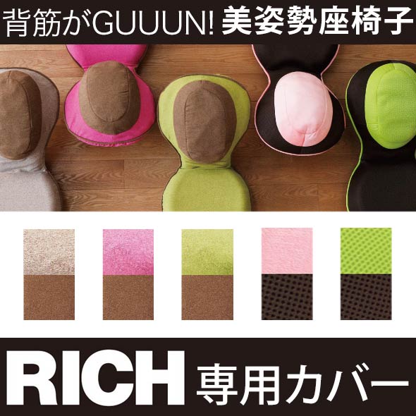 「背筋がGUUUN 美姿勢座椅子 リッチ専用替えカバー」全5色【洗い替え 交換用 RICH…...:kotubanshop:10000351