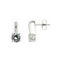 Tresor Paris トレゾアパリ 5mm ラウンド キャッチ タイプ クリスタル ピアス SV925 K18WGメッキ HEARTS & ARROWS ハート&アロー ハート&キューピット H&C GENUINE CZECH CRYSTA Tresor 22043