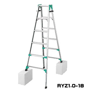 【送料無料】【代引き不可】☆長谷川工業/ハセガワ　RYZ1.0-18　脚部伸縮式アルミはしご兼用脚立　RYZ型　6段　【16259】【RCP】