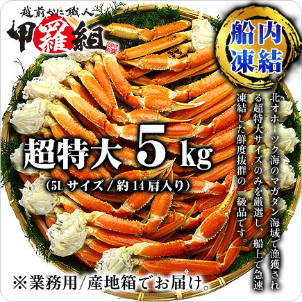 【業務用/産地箱】超特大ボイルずわいがに足5kg（5Lサイズ約14肩前後）[送料無料]【カ…...:kouragumi:10000365