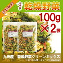 乾燥野菜グリーンミックス100g×2〔チャック付〕/九州産 乾燥野菜 キャベツ ホウレン草 人参