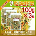 乾燥野菜ミックス 100g×3〔チャック付〕/九州産 乾燥野菜 きゃべつ 小松菜 大根 人参