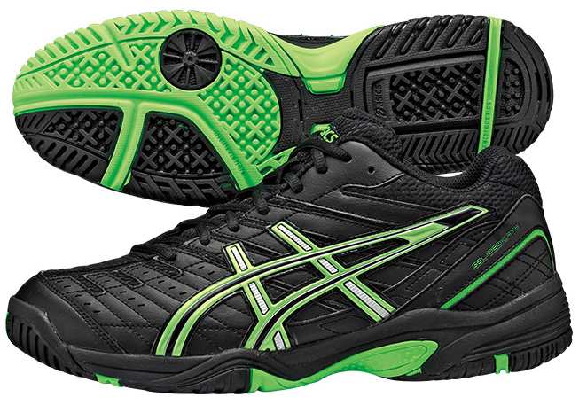 【2012新製品】asics（アシックス）【GEL-DEDICATE 2 OC（ゲルデディケイト2 OC） ブラック×アップルグリーン TLL711】オムニ・クレーコート用テニスシューズ