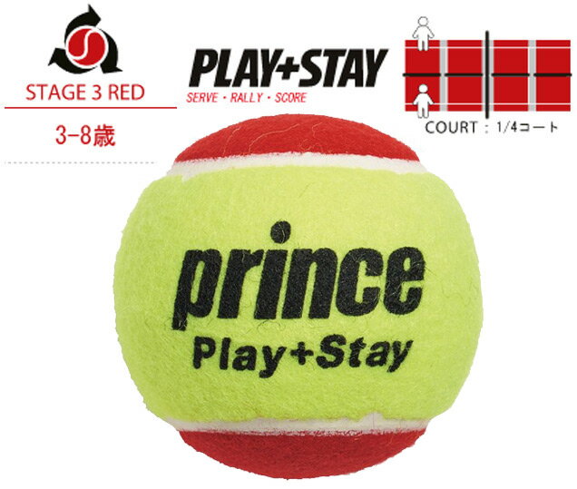 Prince（プリンス）「PLAY+STAY ステージ3 レッドボール 7G329（12個…...:kpi:10034338