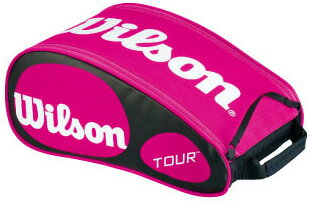 【2012新製品】Wilson（ウイルソン）【TOUR SHOES BAG シューズバッグ WRZ847287 ブラック×ピンク】テニスバッグ