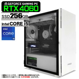 【新品】PASOUL 煌 ゲーミングPC デスクトップパソコン ホワイト プレーン GeForce RTX4060 第13世代 Intel Core<strong>i5</strong> 13400F Windows10 NVMe M.2 SSD256GB メモリ16GB 水冷CPUクーラー LED非搭載ファン デスクトップPC 1年保証 GWHP-4060