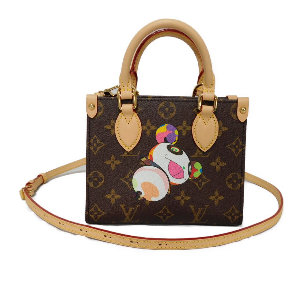 ルイ・ヴィトン LOUIS VUITTON トートバッグ LV×TM オンザゴー BB 村上隆 2WAY ショルダーバッグ RFID 未使用 モノグラム パンダ カワイイピンク M13668 メンズ レディースバッグ かばん エレガント 高級 上品 大人 ブランド【中古】