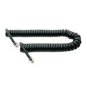 【納期約7~10日】ミヨシ DC-J403/BK 4極4芯 受話器用カールコード クロス結線タイプ ブラック DCJ403BK