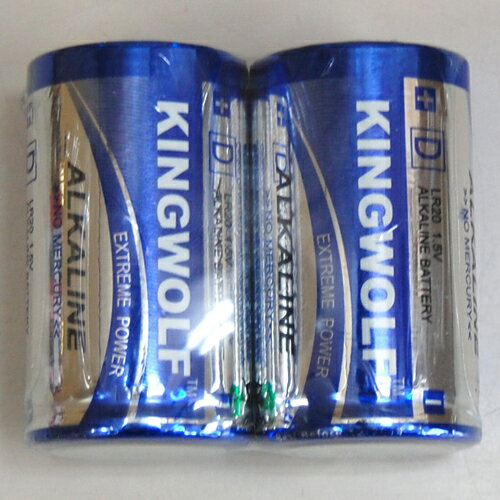 単一アルカリ乾電池2個入り【KING WOLF】単1乾電池・緊急入荷しました！単一電池2個入り