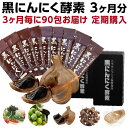 定期購入 送料無料 黒にんにく酵素+野菜酵素+梅エキス+黒生姜×90包 常温