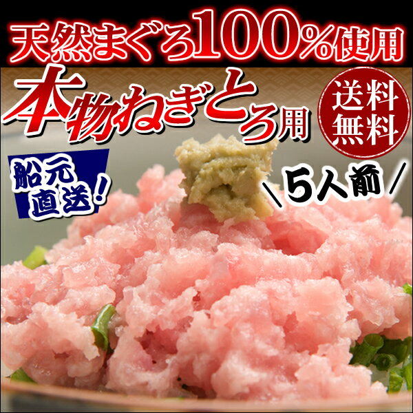 まぐろ★船元直送！本物ねぎとろの味♪【国産・天然キハダマグロ　タタキ身80g×5食セット】　送料無料♪　味も価格もびっくり！ 【Aug08P3】