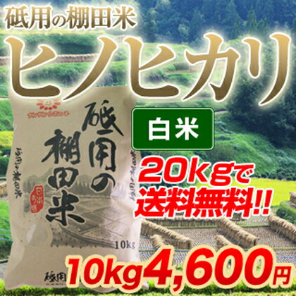 【2袋（20kg）購入で送料無料】熊本でも指折りの「米の名所」平成23年収穫米!!砥用の棚田米・プレミアムひのひかり10kg（白米）【2sp_120720_a】