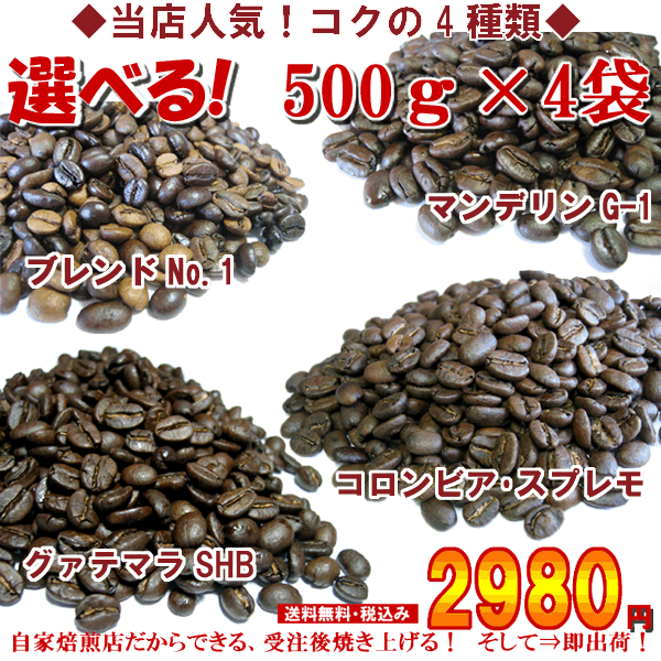 【業務用卸メガ盛り2kg】珈琲専門店のたっぷりお得セット！ コーヒーバイキング5種類からお選びくださいね！【2セット以上購入で送料無料】【アイスコーヒー用豆】【SBZcou1208】