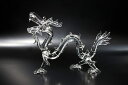 クリスタル 龍 オリジナル商品 竜 龍 置物 風水 天然水晶 さざれ石 専用マット付 全長 16.5cm 【送料無料】tno-b58