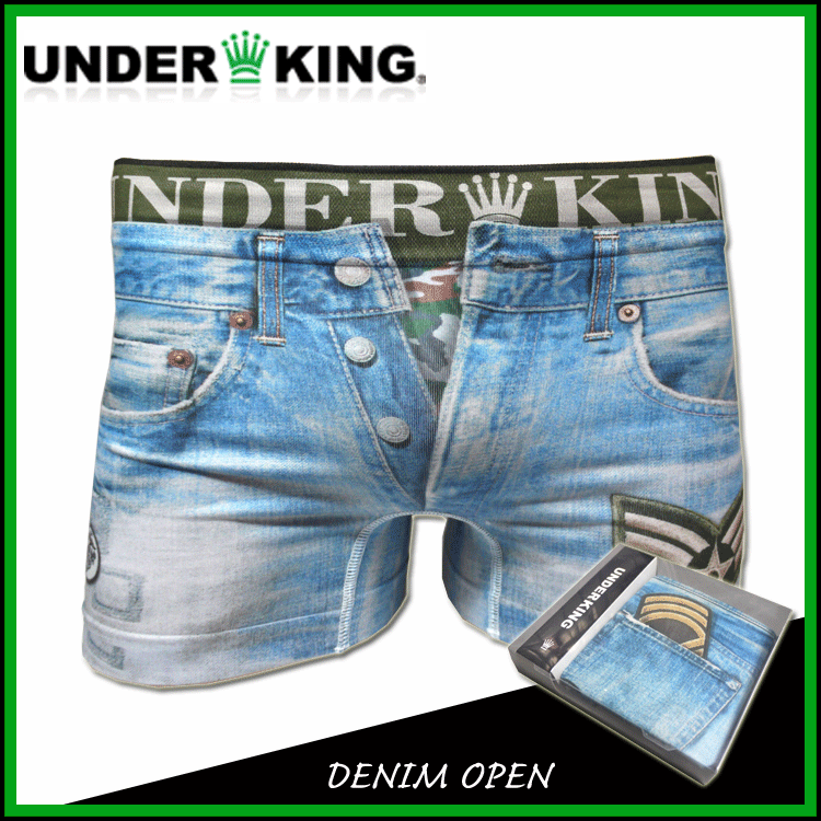 □送料無料□メール便or5,000円以上お買い上げで送料無料！！UNDER KING アンダーキング/DENIM OPEN デニムオープン/ボクサーパンツ 【メール便送料無料】【smtb-TD】【saitama】【あす楽対応】【楽ギフ_包装】【テイストクール】