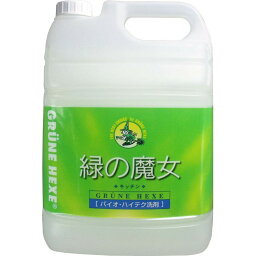 緑の魔女キッチン 5L 5000mL 5KG 食器用洗剤 詰め替洗剤 食器用 <strong>業務用</strong> 液体洗剤 キッチン用 大容量 排水管掃除 食器 生ゴミ パイプ パイプクリーナー ぬめり ミマスクリーンケア【D】