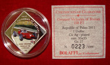 パラオフェラーリ158 F11ドル貨2011年保証書付