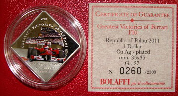 パラオフェラーリF101ドル貨2011年保証書付