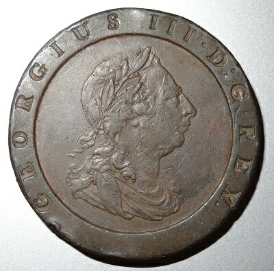 イギリスジョージ3世2ペンス銅貨1797年美品＋