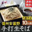 【送料無料】信州安曇野手打生そば10人前 つゆ わさび 海苔...