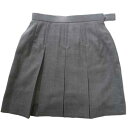 KURI-ORI★クリオリ W66・69・72cm ミニ丈42cm サマーシーズンスカートSKRB250グレー無地制服ボックスプリーツスカート【日本製】夏服 6本箱ひだ