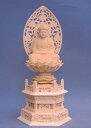 仏像 釈迦如来 座像 2.5寸 草光背 六角台 桧木 釈迦如来像 曹洞宗 臨済宗 天台宗 禅宗 本尊 お釈迦様