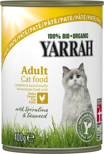 YARRAH（ヤラー）キャットフード　缶詰　キャットディナーチキン　400g　　【ウェットフード/成猫用（アダルト）・猫缶・缶詰/オーガニック・ヤラ—（yarrah）/ペットフード】【マラソン201207_生活】【RCPmara1207】