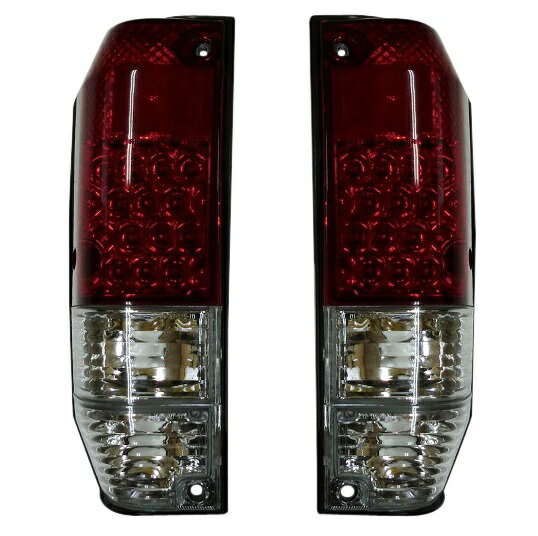 トヨタ ランクル ランドクルーザー 78系 プラド（ロングボディ）LEDテールライト（クリア&レッド／赤白） 左右セット新品　212-1974PXB-VCR