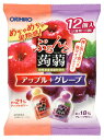 オリヒロ ぷるんと蒟蒻ゼリー パウチ アップル+グレープ (20g×12個入) くすりの福太郎