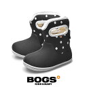 送料無料 ボグス BOGS ベイビー ブーツ ドット ブラック ファー ボア ショートブーツ 防水 防滑 保温 水玉 黒 キッズ ジュニア 子供 BABY BOOTS DOT 78462S 009