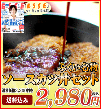 ふくい名物　[ソースカツ丼セット]【送料込】ESSE「話題のB級グルメ特集」掲載★