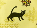 メーカー完売 ネコ柄 生地 布 NEKO2 三毛と黒 HR3170-12A ステンドグラス QUILT GATE キルトゲイト 百華繚蘭 ひゃっかりょうらん 和柄 動物柄 猫柄 金ラメ装飾 クロネコ 黒猫 商用利用可能