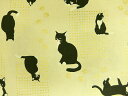 ネコ柄 生地 布 NEKO3 HR3180-14A 白黒ぶち猫 QUILT GATE キルトゲイト 百華繚蘭 ひゃっかりょうらん 和柄 動物柄 猫柄 金ラメ装飾 ぶち猫 商用利用可能